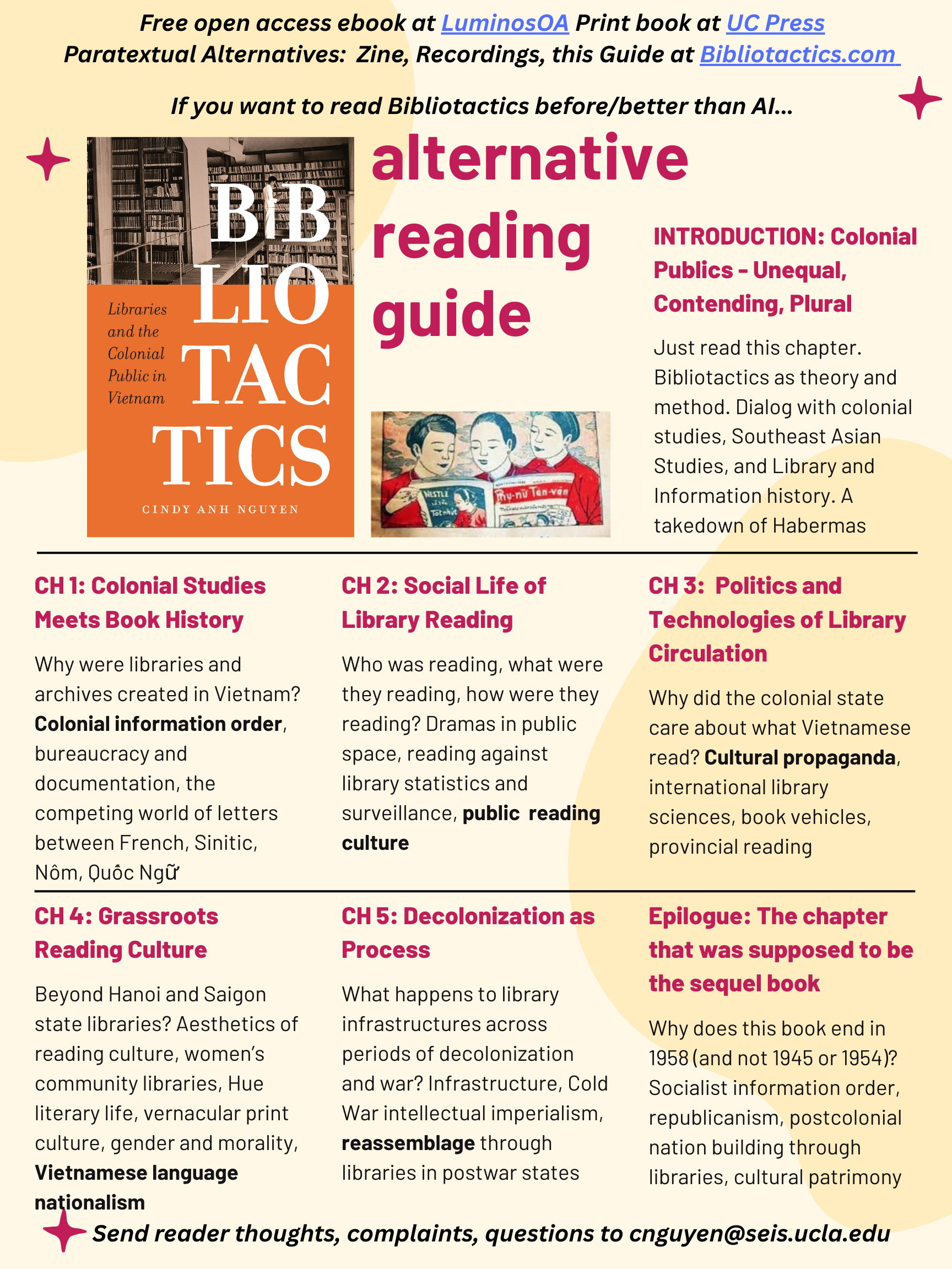 1 Day until Bibliotactics Pub Day: An Alternative Reading Guide